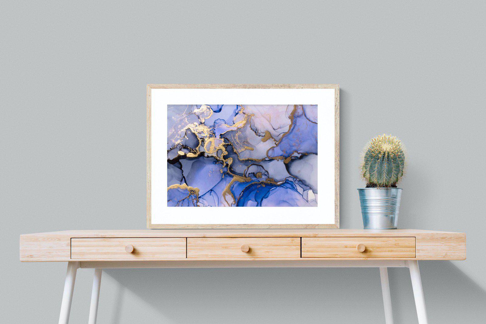 Aqua Gold-Wall_Art-80 x 60cm-Framed Print-Wood-Pixalot