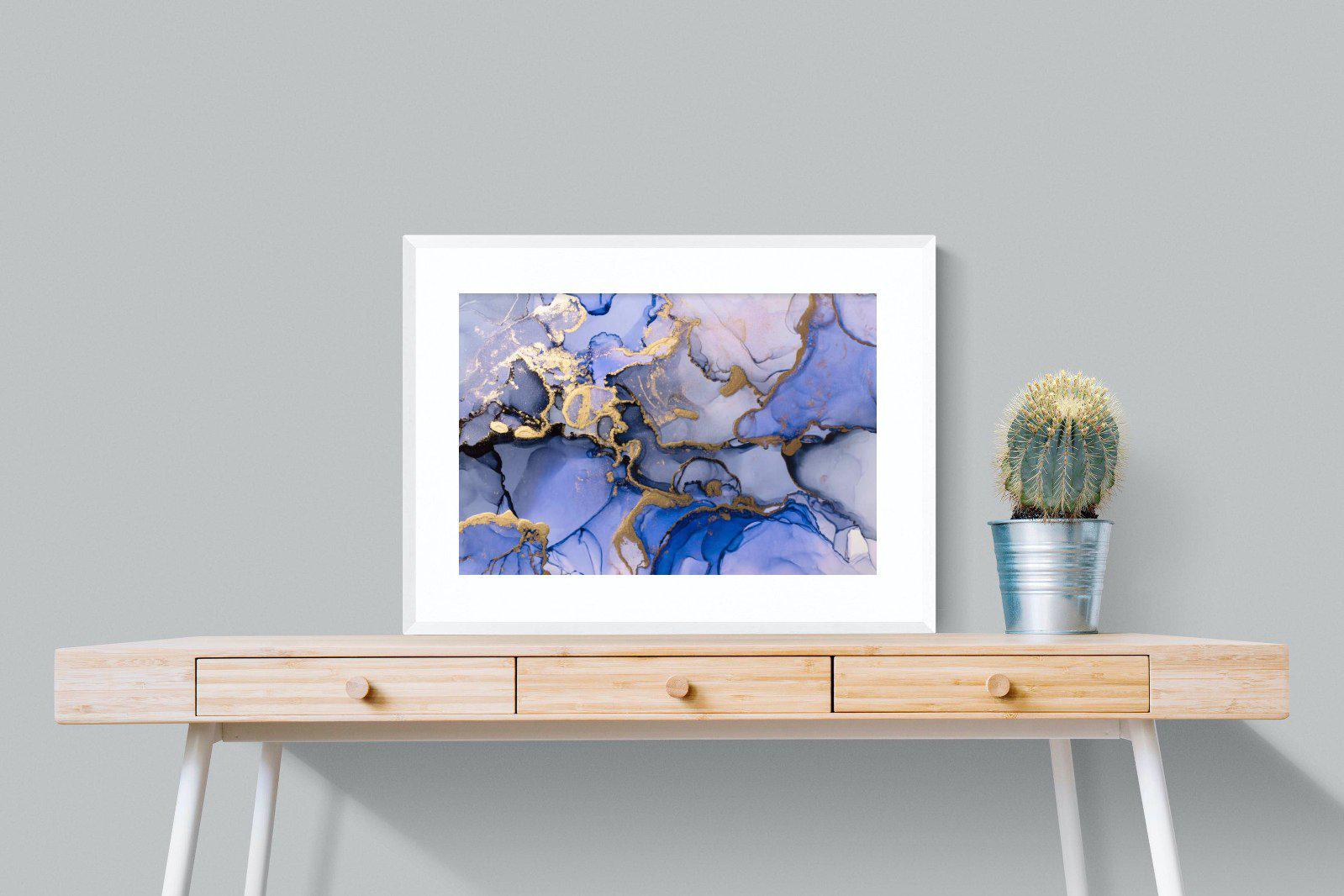 Aqua Gold-Wall_Art-80 x 60cm-Framed Print-White-Pixalot