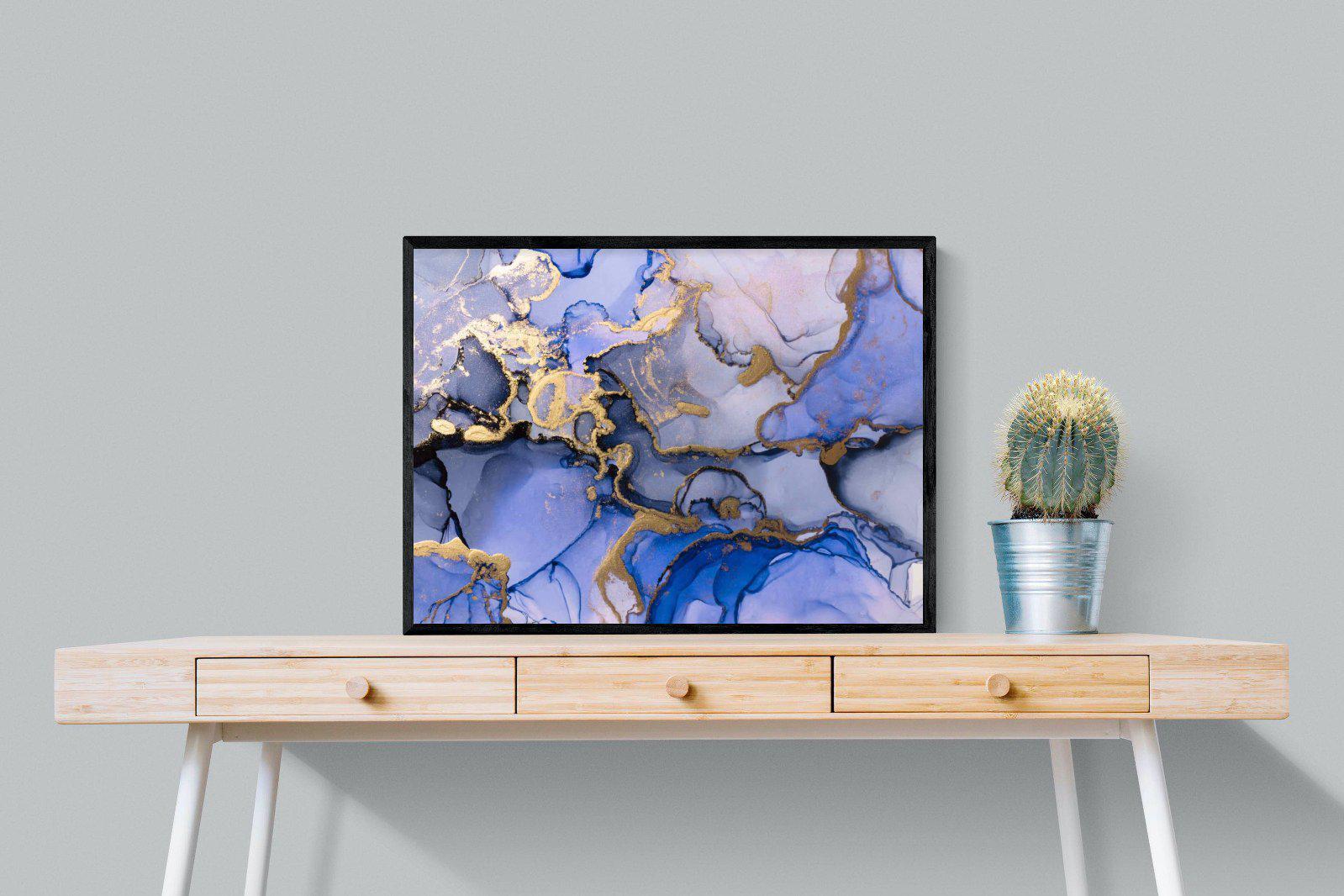 Aqua Gold-Wall_Art-80 x 60cm-Mounted Canvas-Black-Pixalot