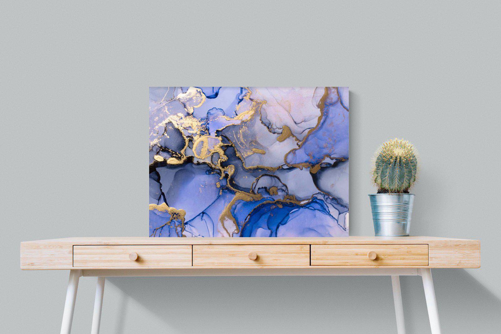 Aqua Gold-Wall_Art-80 x 60cm-Mounted Canvas-No Frame-Pixalot