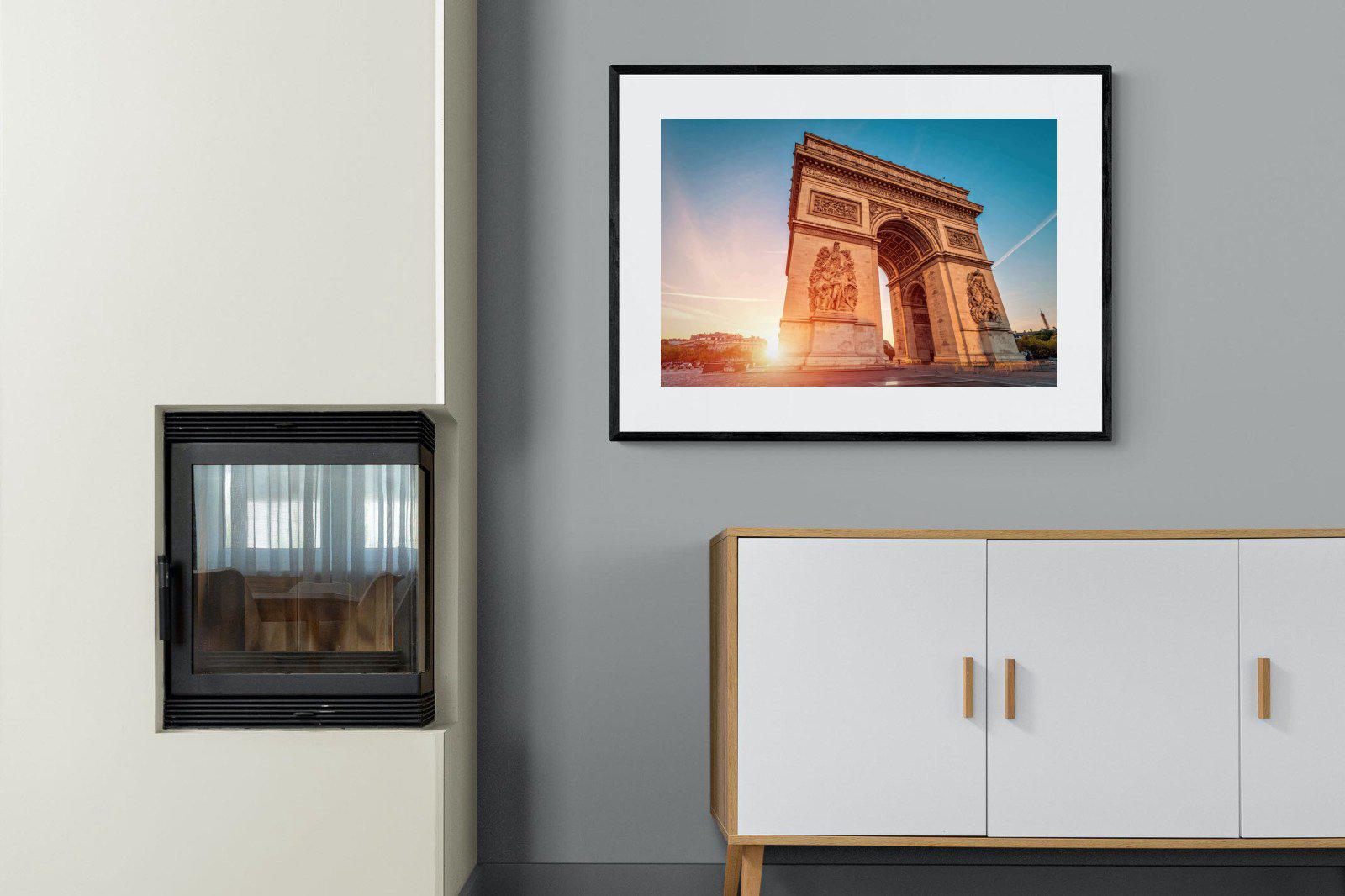 Arc de Triomphe-Wall_Art-100 x 75cm-Framed Print-Black-Pixalot