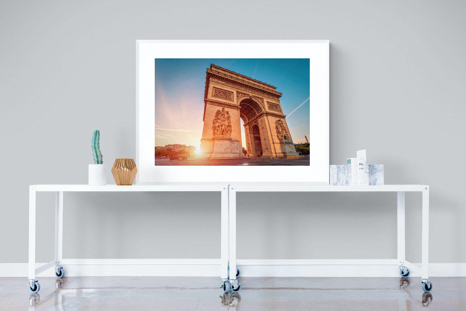 Arc de Triomphe-Wall_Art-120 x 90cm-Framed Print-White-Pixalot