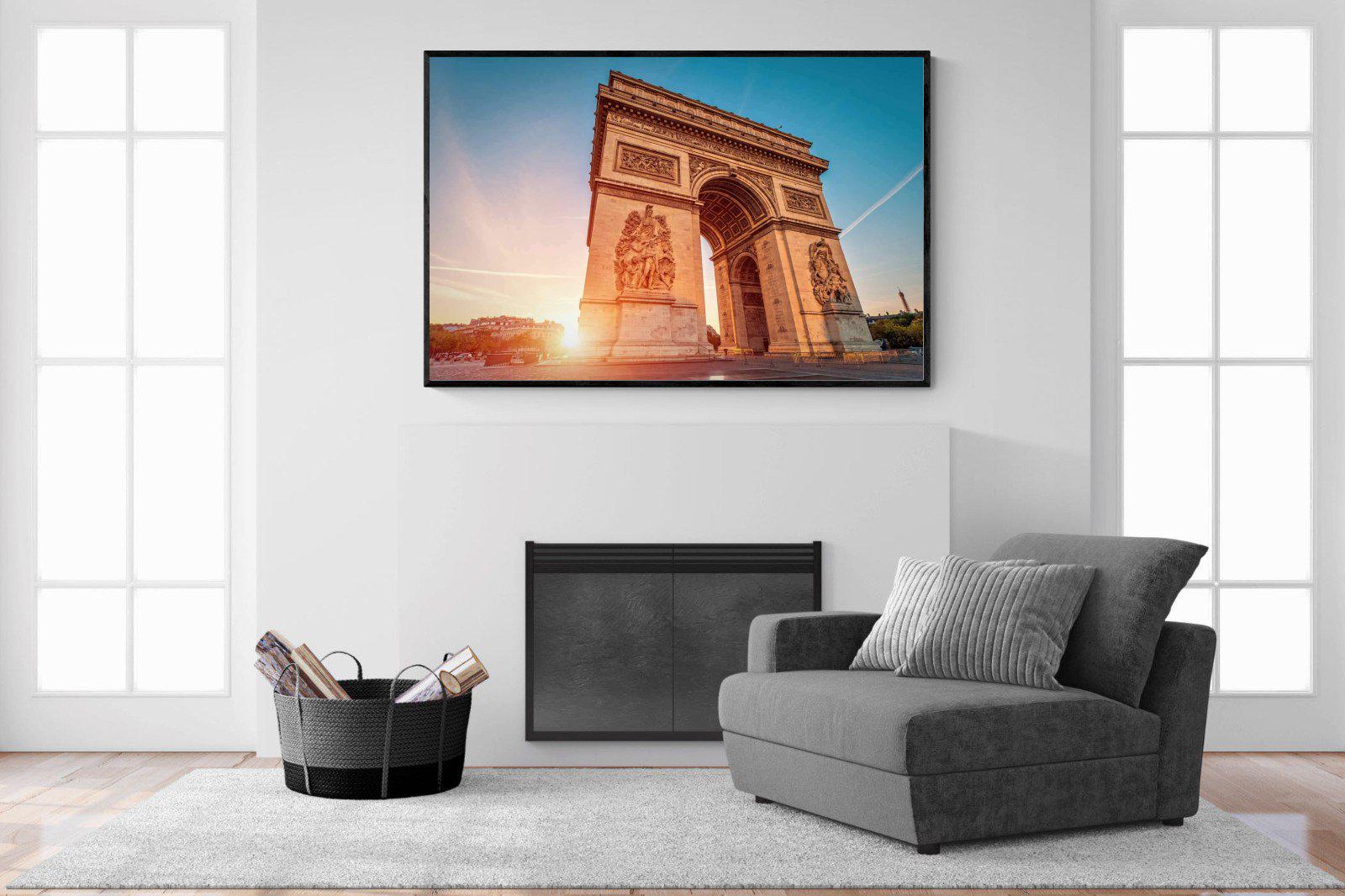 Arc de Triomphe-Wall_Art-150 x 100cm-Mounted Canvas-Black-Pixalot