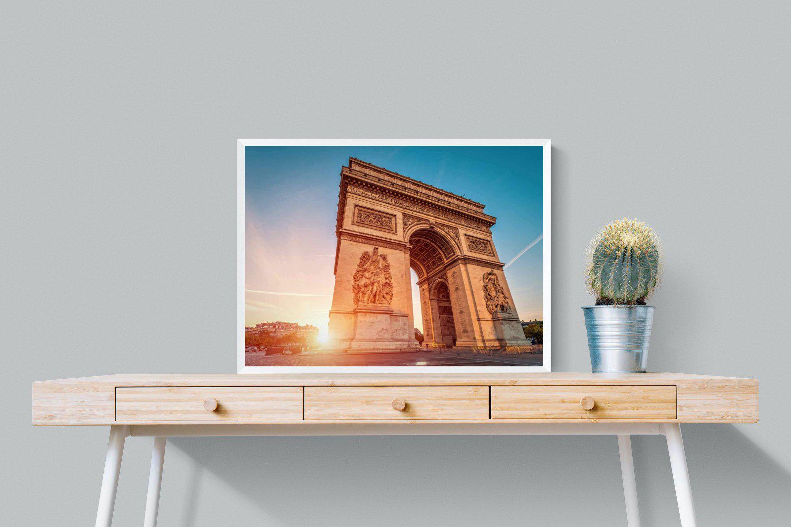 Arc de Triomphe-Wall_Art-80 x 60cm-Mounted Canvas-White-Pixalot