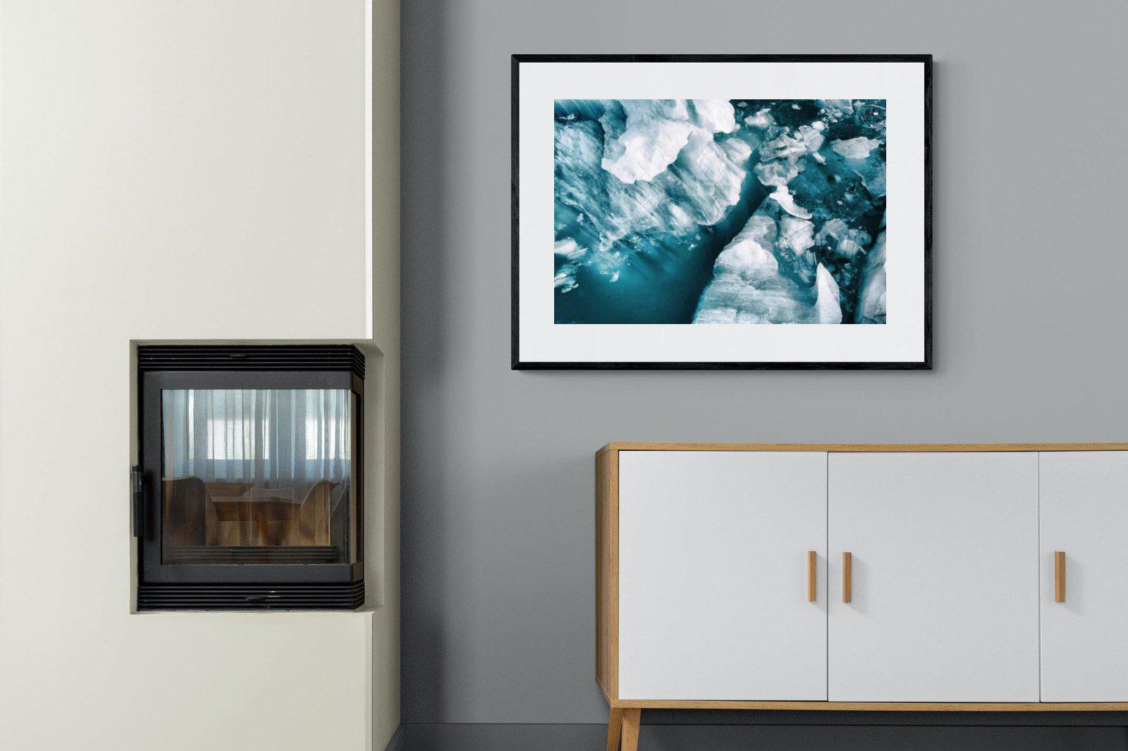Arctic Lake-Wall_Art-100 x 75cm-Framed Print-Black-Pixalot