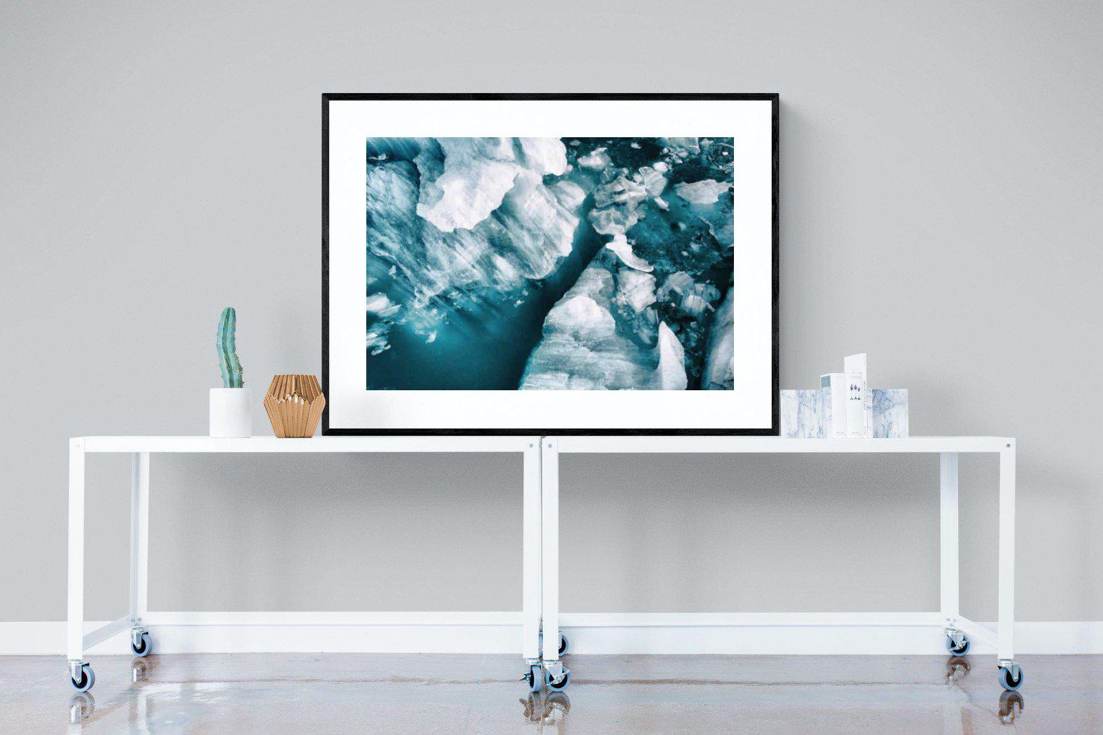 Arctic Lake-Wall_Art-120 x 90cm-Framed Print-Black-Pixalot