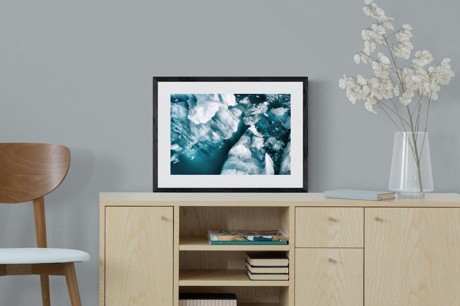 Arctic Lake-Wall_Art-60 x 45cm-Framed Print-Black-Pixalot