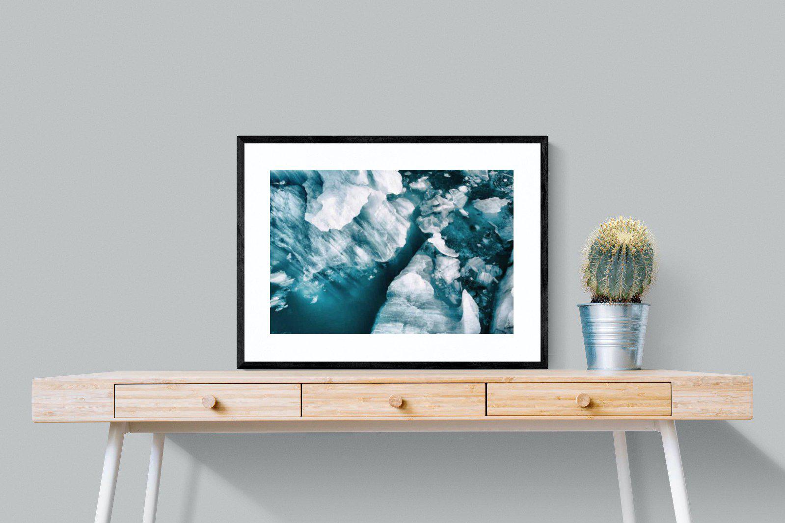Arctic Lake-Wall_Art-80 x 60cm-Framed Print-Black-Pixalot