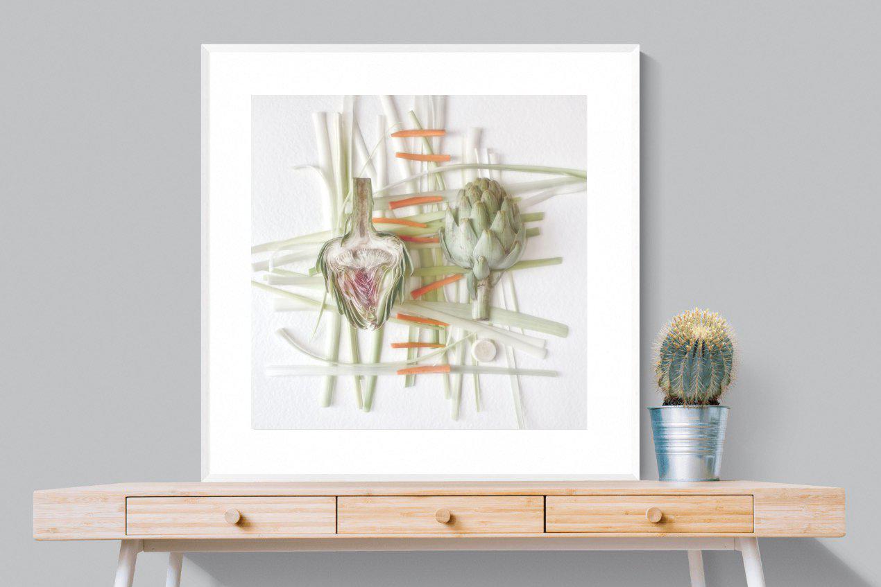 Artichokes-Wall_Art-100 x 100cm-Framed Print-White-Pixalot