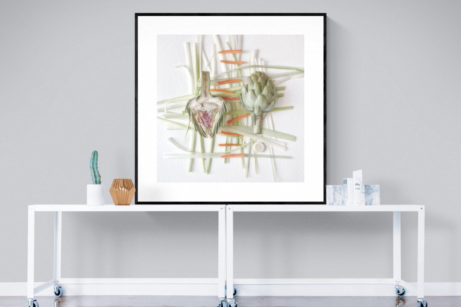 Artichokes-Wall_Art-120 x 120cm-Framed Print-Black-Pixalot