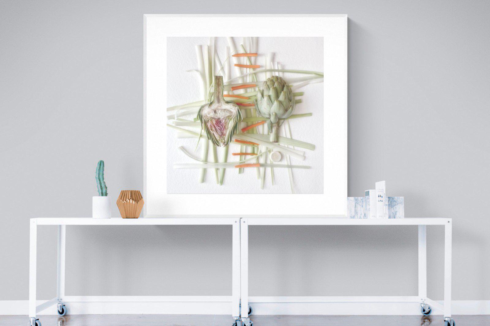 Artichokes-Wall_Art-120 x 120cm-Framed Print-White-Pixalot
