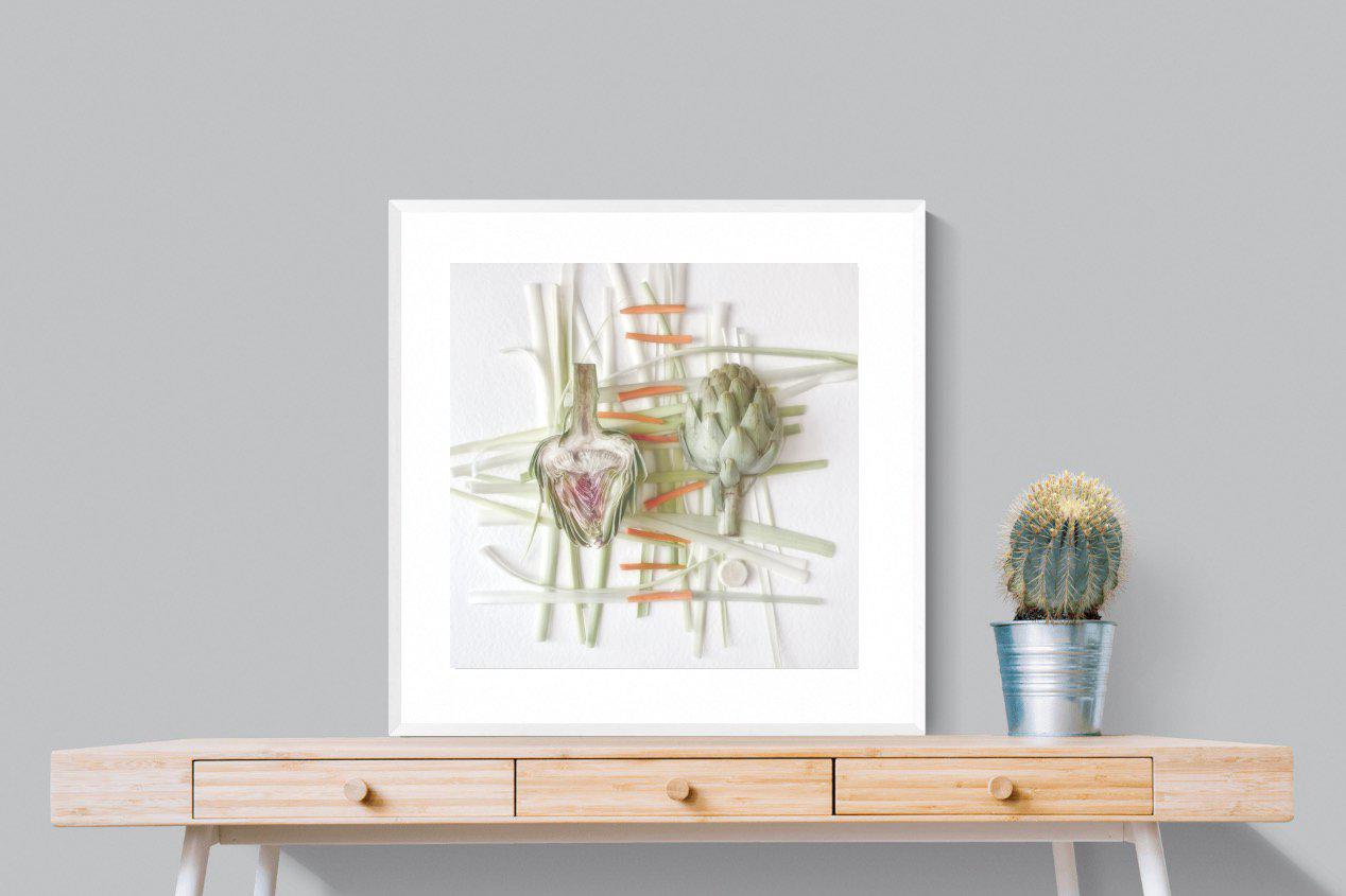 Artichokes-Wall_Art-80 x 80cm-Framed Print-White-Pixalot