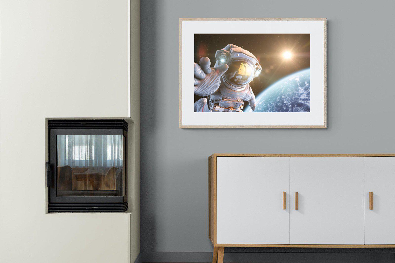 Astronaut-Wall_Art-100 x 75cm-Framed Print-Wood-Pixalot
