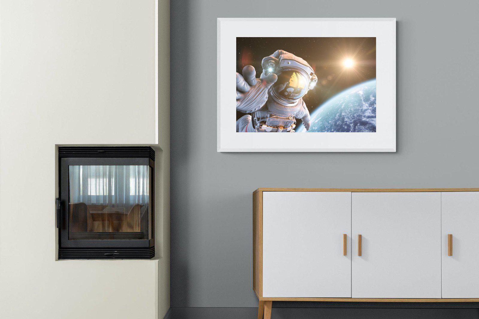 Astronaut-Wall_Art-100 x 75cm-Framed Print-White-Pixalot