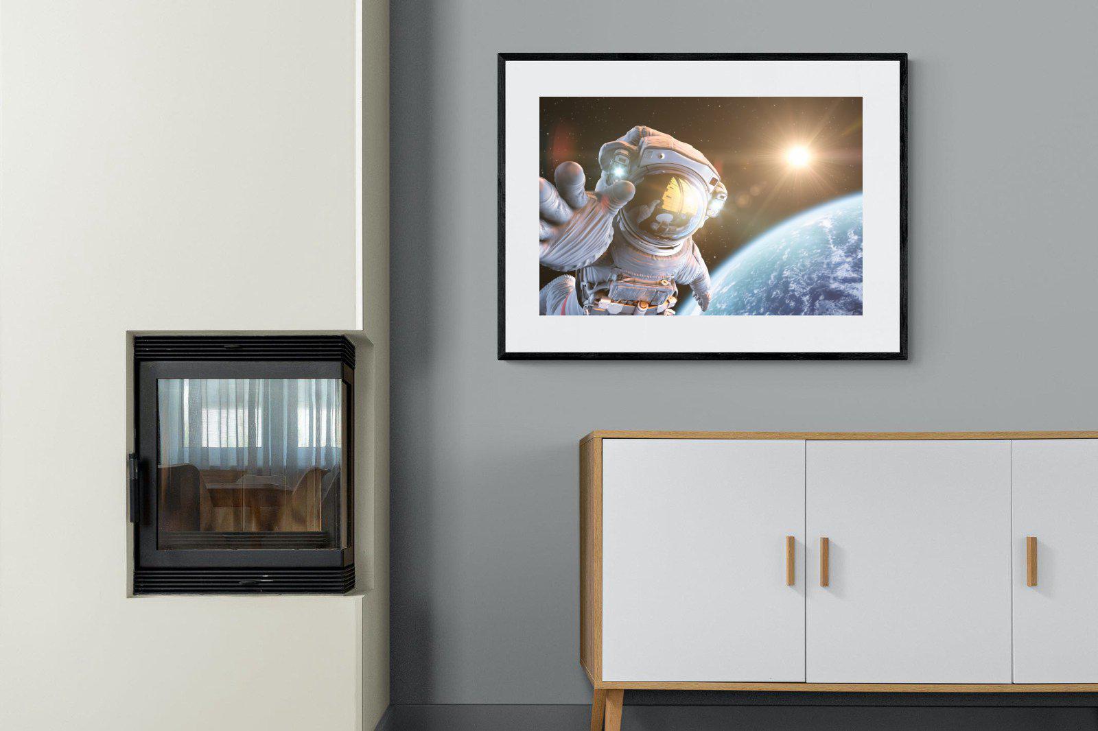 Astronaut-Wall_Art-100 x 75cm-Framed Print-Black-Pixalot