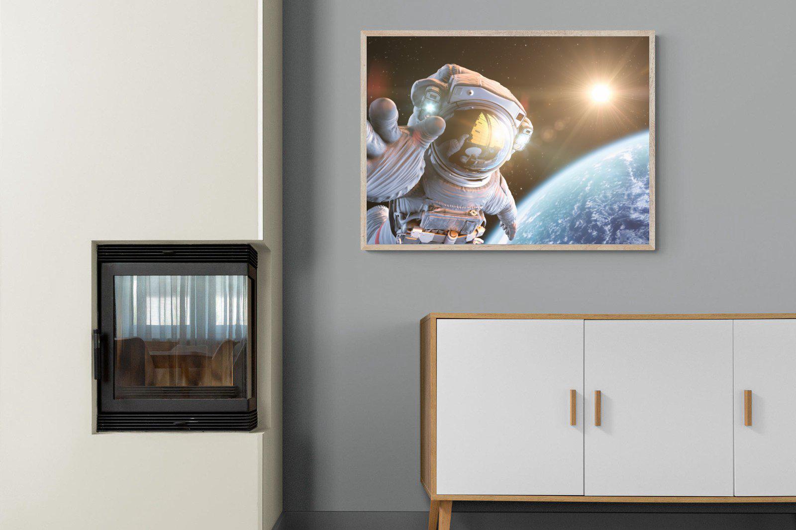 Astronaut-Wall_Art-100 x 75cm-Mounted Canvas-Wood-Pixalot