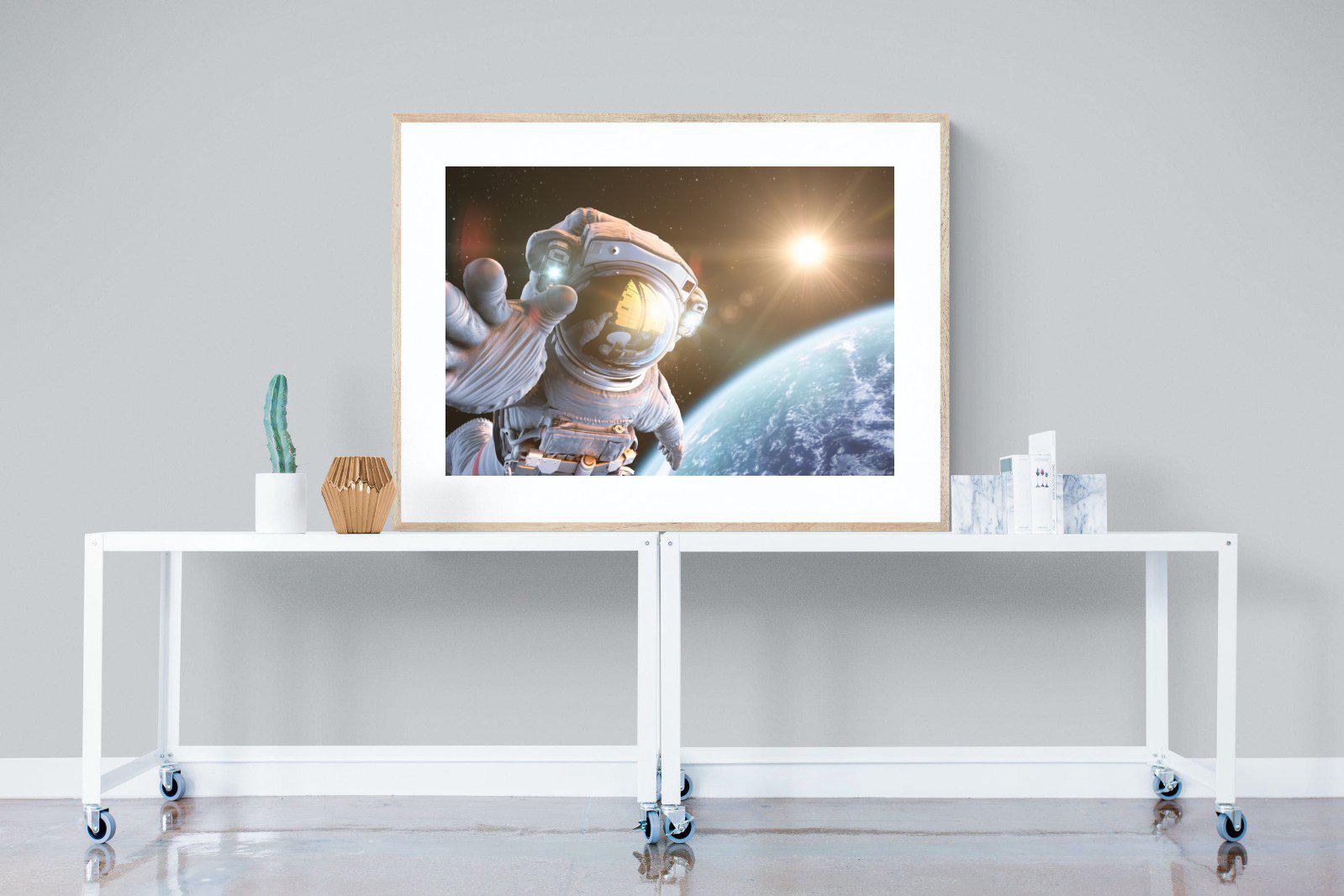Astronaut-Wall_Art-120 x 90cm-Framed Print-Wood-Pixalot