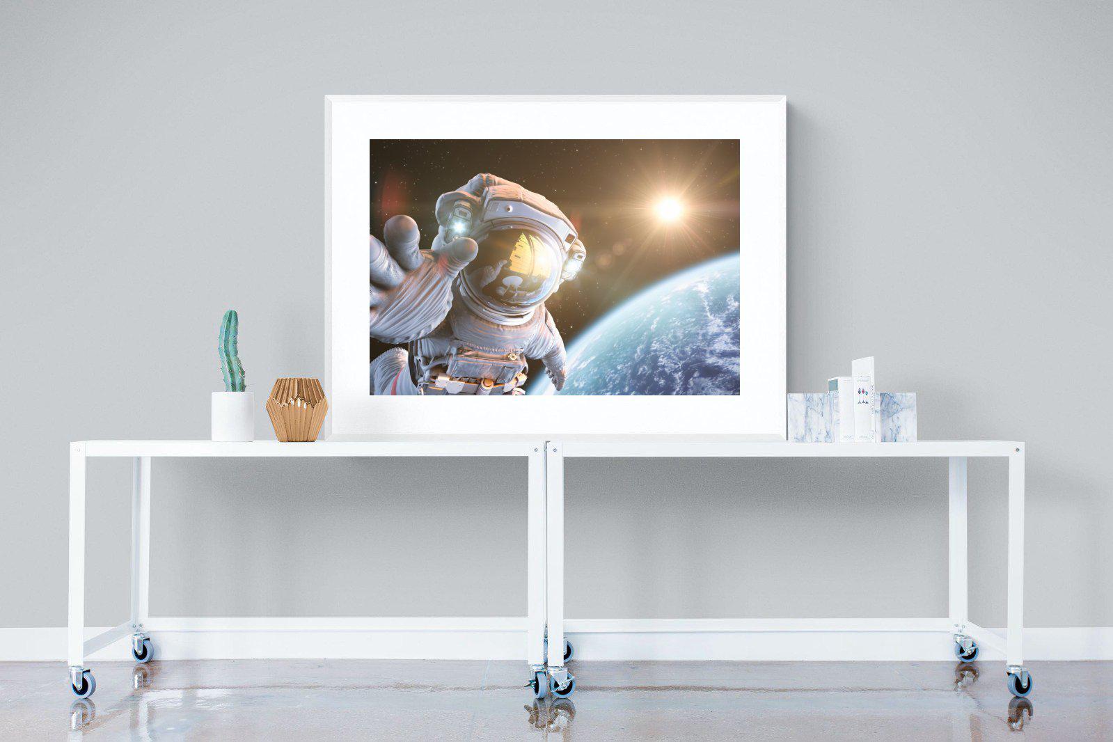 Astronaut-Wall_Art-120 x 90cm-Framed Print-White-Pixalot