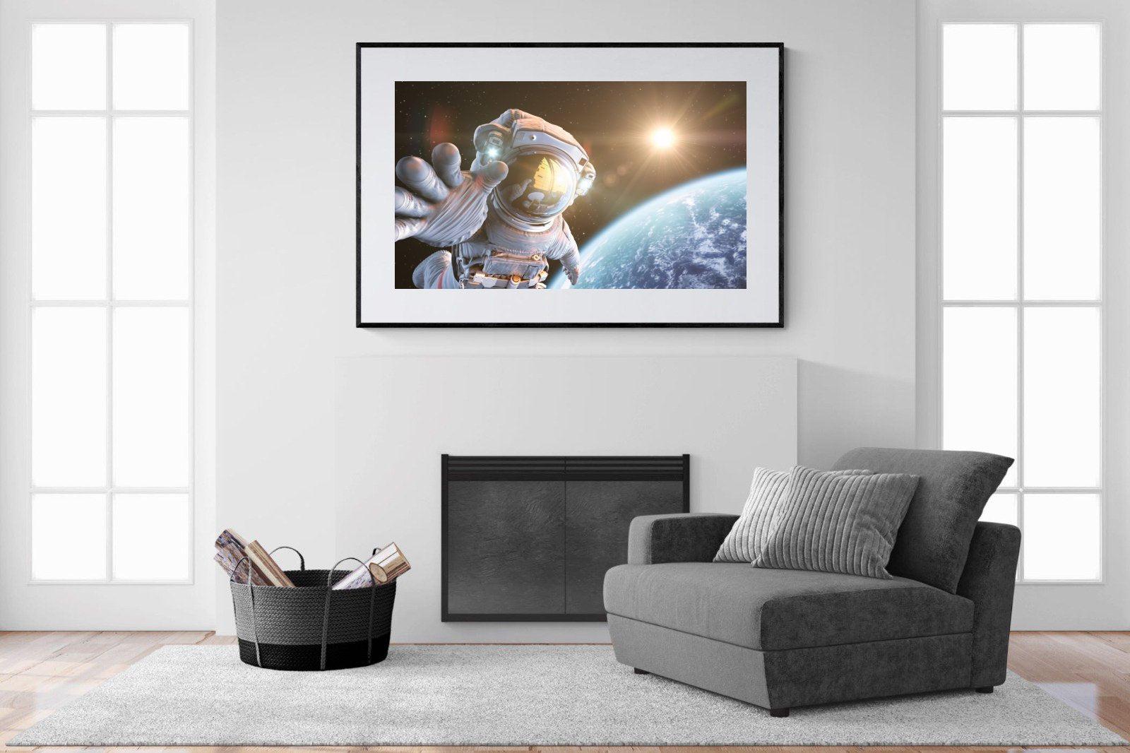 Astronaut-Wall_Art-150 x 100cm-Framed Print-Black-Pixalot