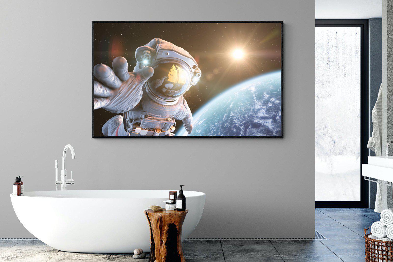 Astronaut-Wall_Art-180 x 110cm-Mounted Canvas-Black-Pixalot