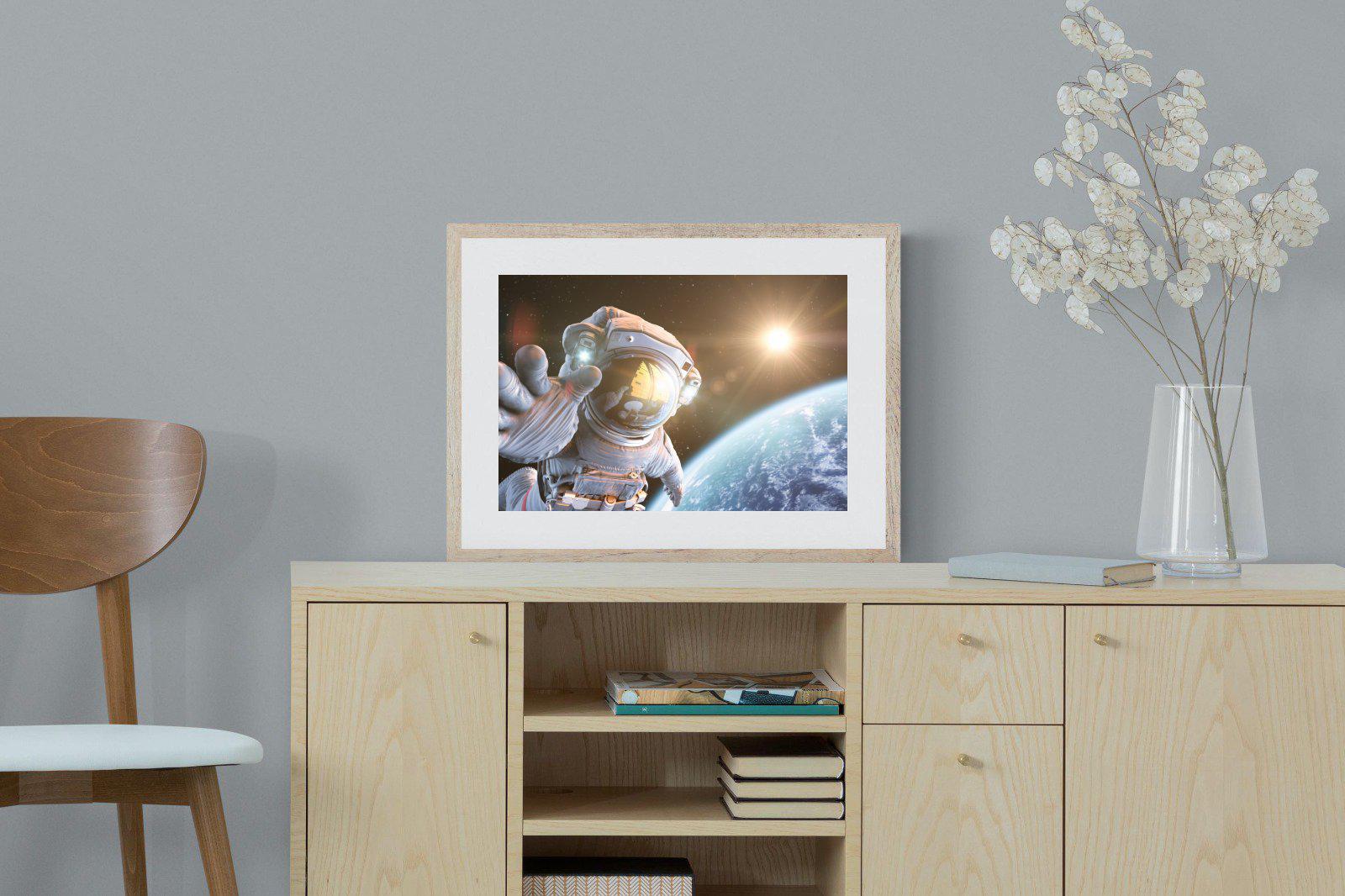 Astronaut-Wall_Art-60 x 45cm-Framed Print-Wood-Pixalot