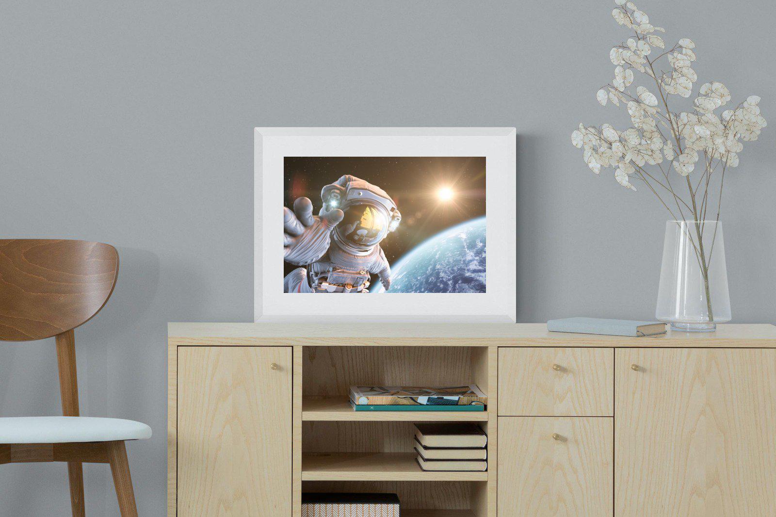 Astronaut-Wall_Art-60 x 45cm-Framed Print-White-Pixalot