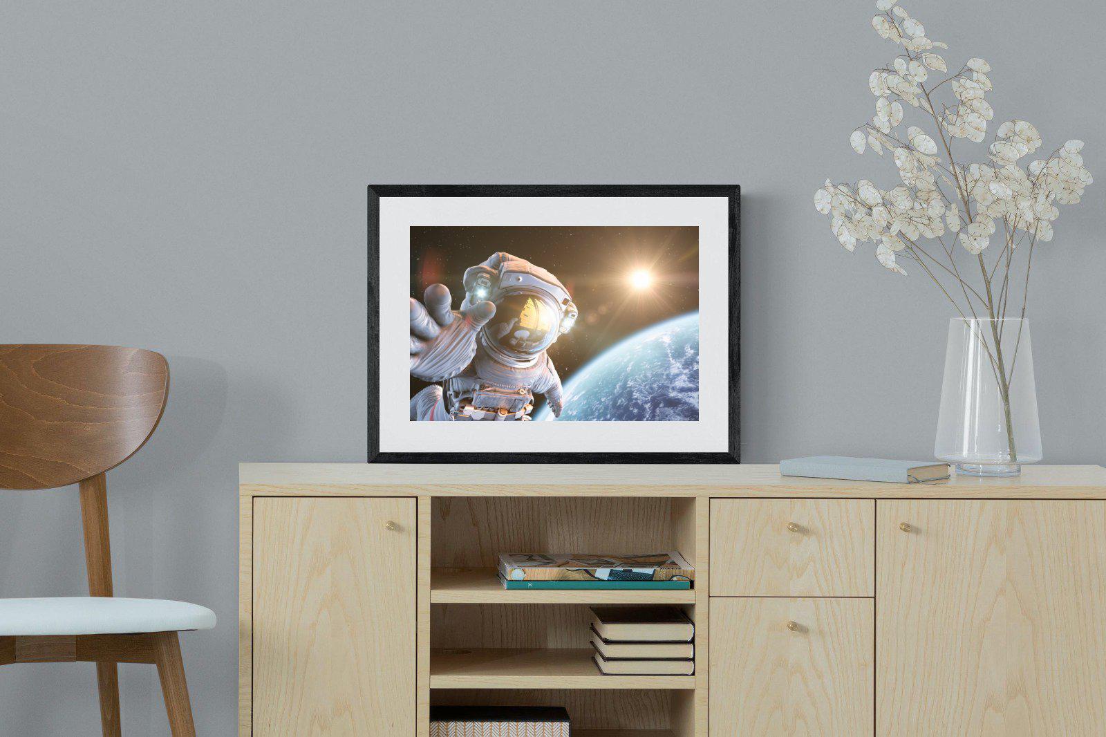 Astronaut-Wall_Art-60 x 45cm-Framed Print-Black-Pixalot