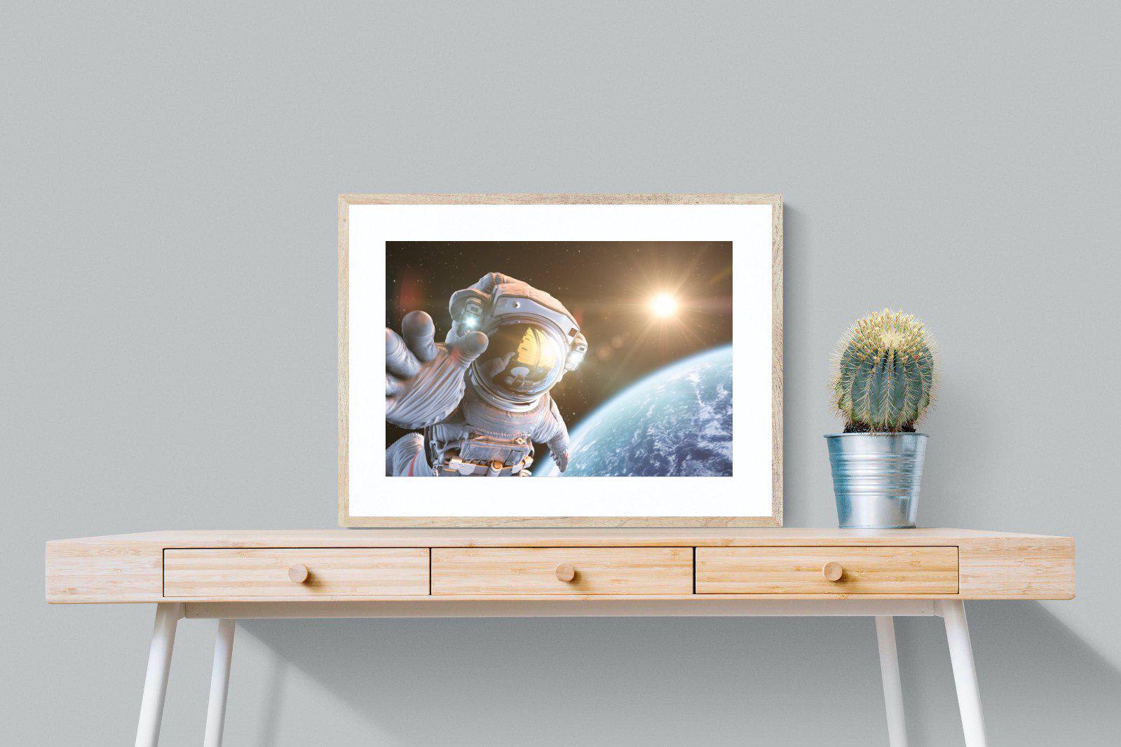 Astronaut-Wall_Art-80 x 60cm-Framed Print-Wood-Pixalot