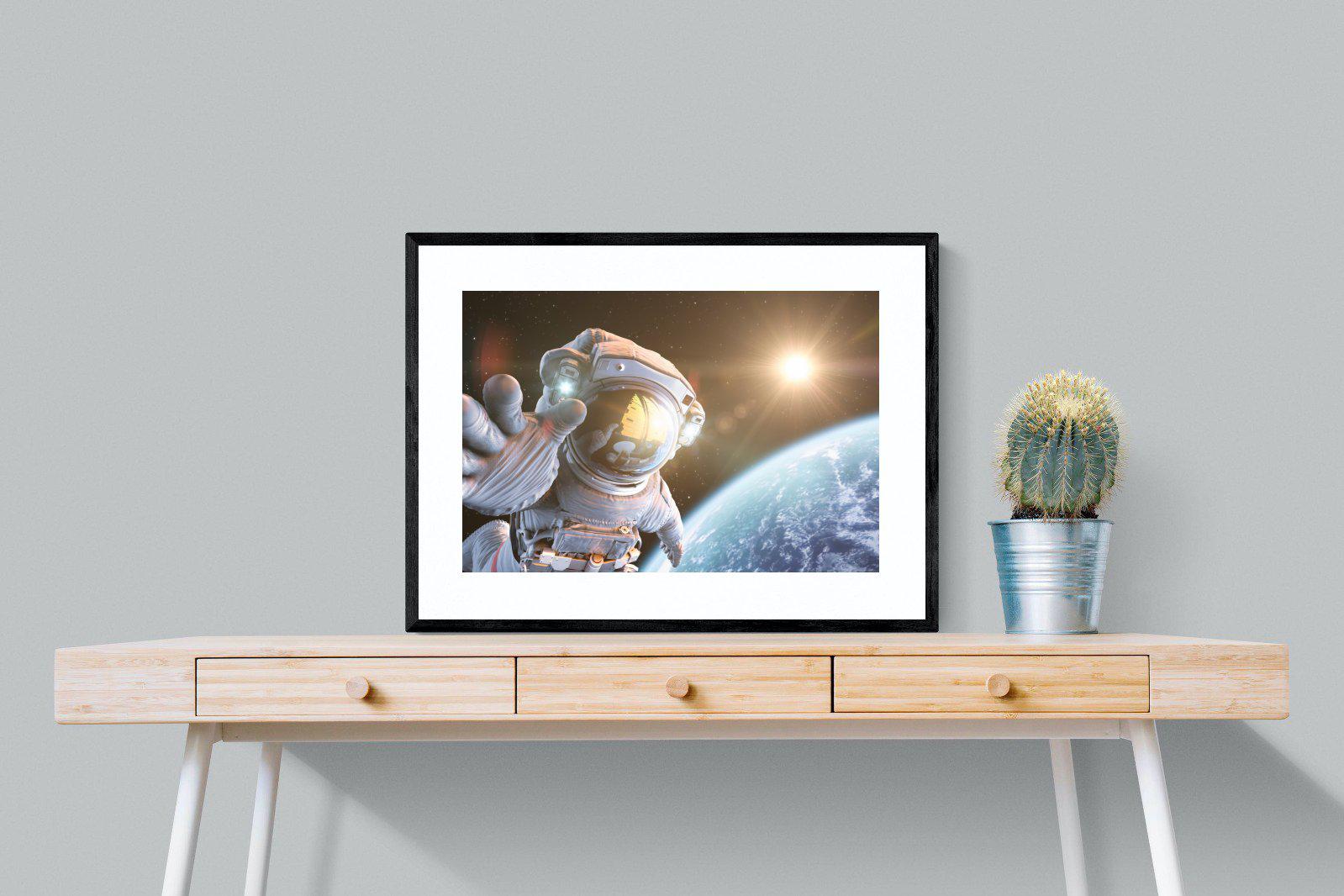 Astronaut-Wall_Art-80 x 60cm-Framed Print-Black-Pixalot