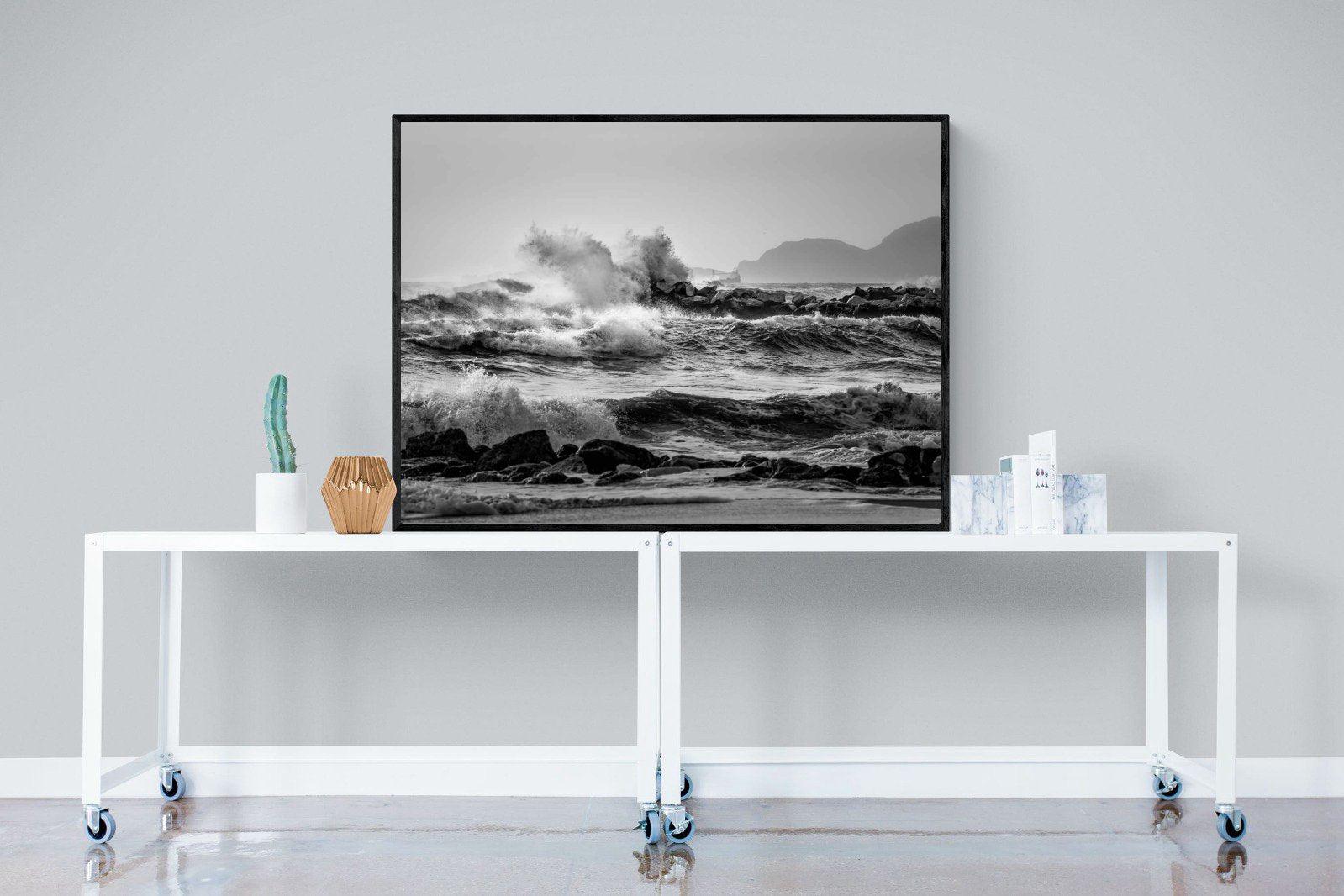 At Sea-Wall_Art-120 x 90cm-Mounted Canvas-Black-Pixalot