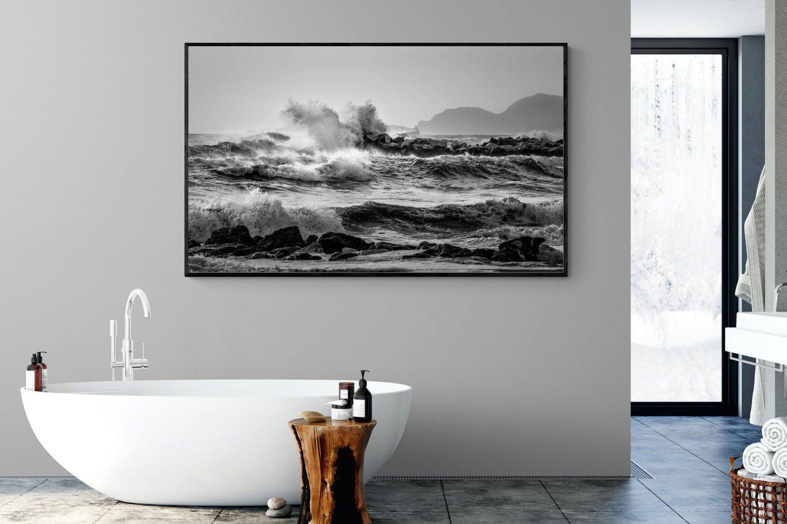 At Sea-Wall_Art-180 x 110cm-Mounted Canvas-Black-Pixalot