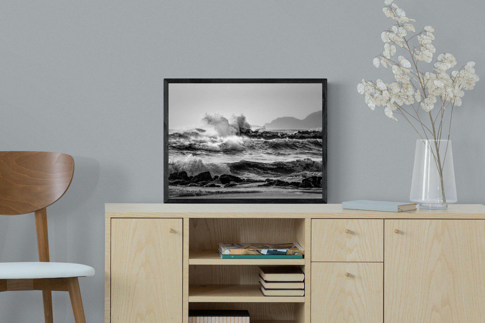 At Sea-Wall_Art-60 x 45cm-Mounted Canvas-Black-Pixalot