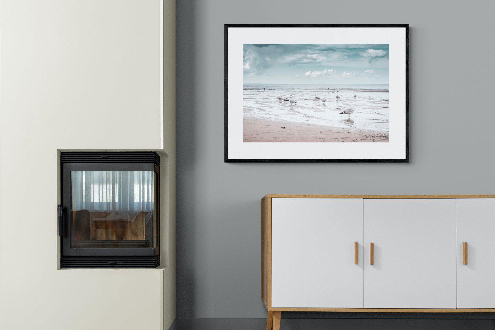 Atlantic Beach-Wall_Art-100 x 75cm-Framed Print-Black-Pixalot