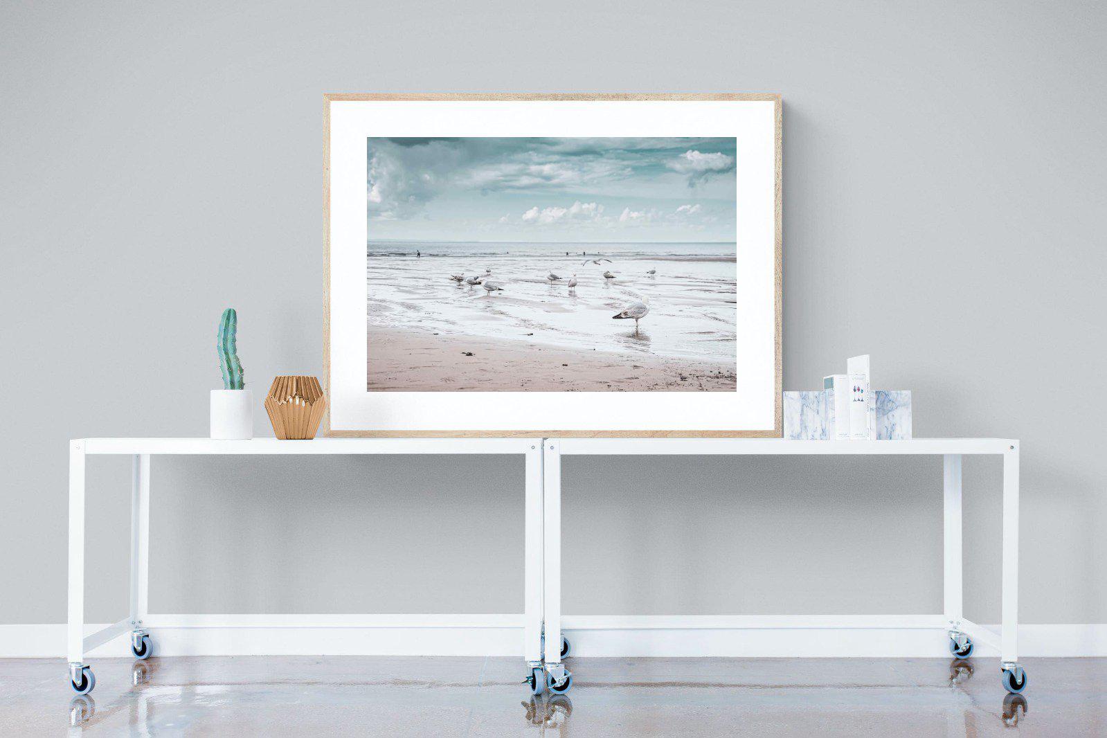 Atlantic Beach-Wall_Art-120 x 90cm-Framed Print-Wood-Pixalot