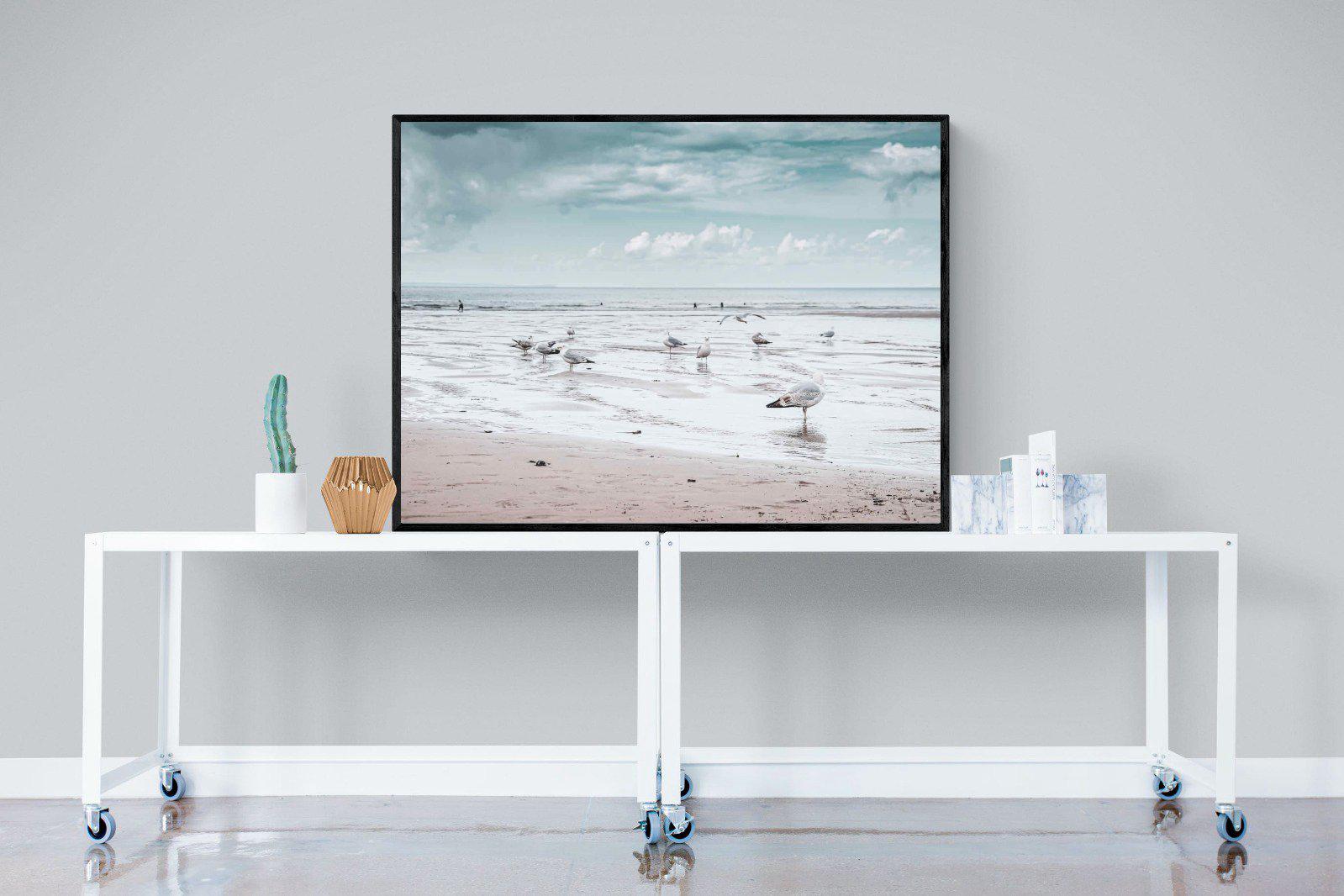 Atlantic Beach-Wall_Art-120 x 90cm-Mounted Canvas-Black-Pixalot