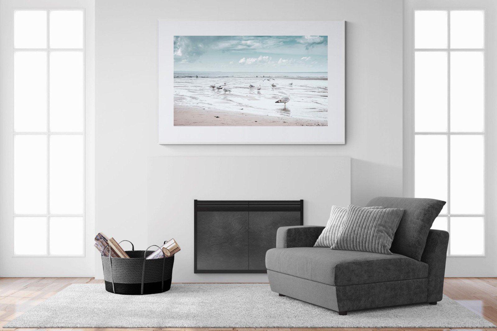 Atlantic Beach-Wall_Art-150 x 100cm-Framed Print-White-Pixalot