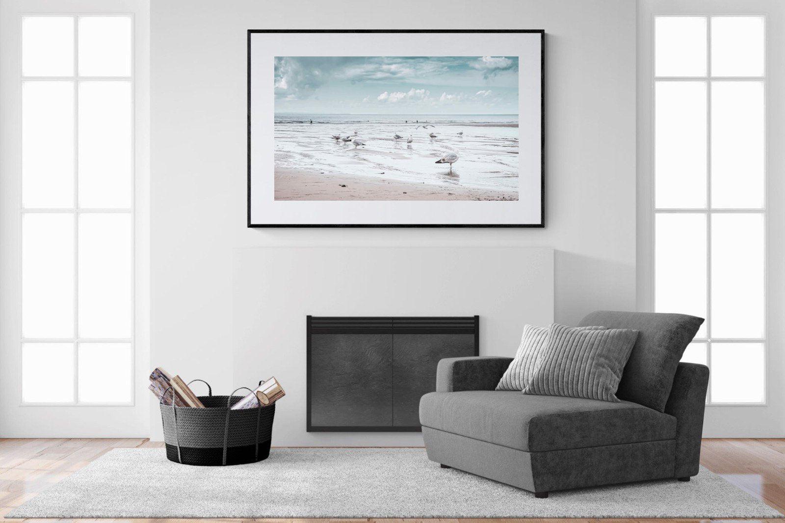 Atlantic Beach-Wall_Art-150 x 100cm-Framed Print-Black-Pixalot