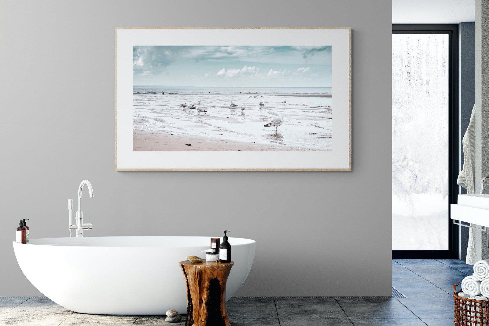Atlantic Beach-Wall_Art-180 x 110cm-Framed Print-Wood-Pixalot