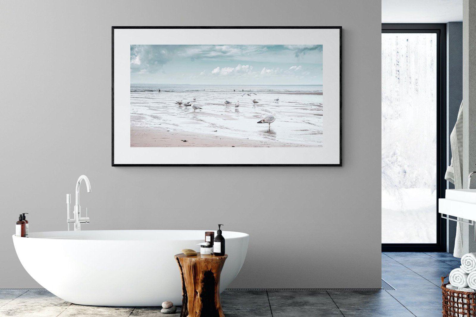 Atlantic Beach-Wall_Art-180 x 110cm-Framed Print-Black-Pixalot