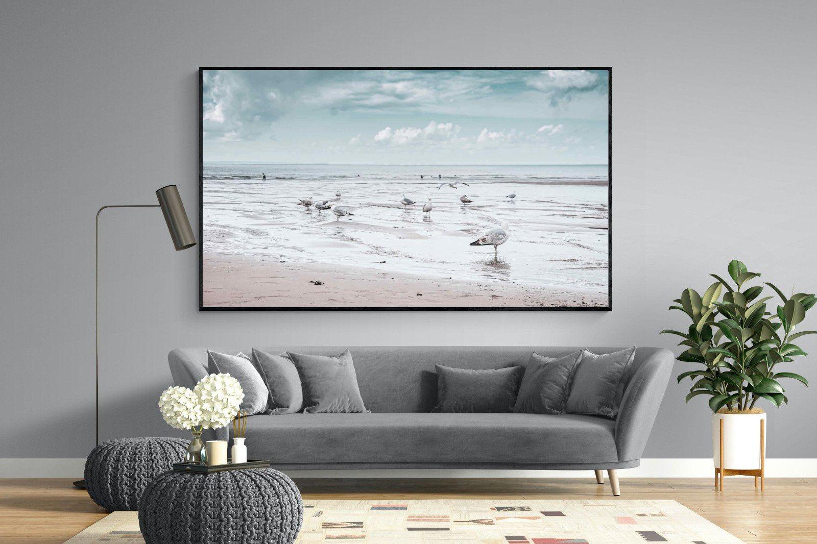 Atlantic Beach-Wall_Art-220 x 130cm-Mounted Canvas-Black-Pixalot