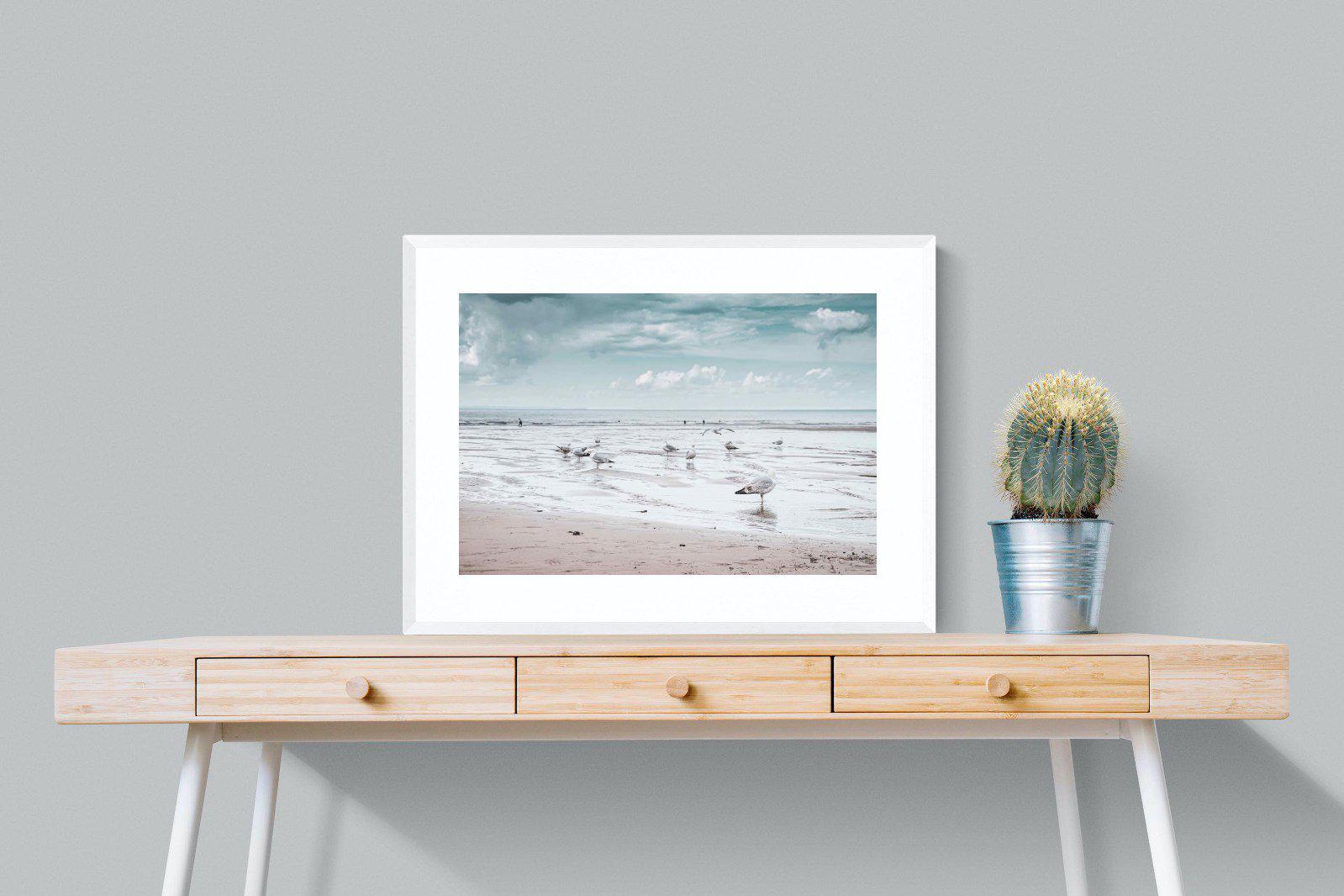 Atlantic Beach-Wall_Art-80 x 60cm-Framed Print-White-Pixalot