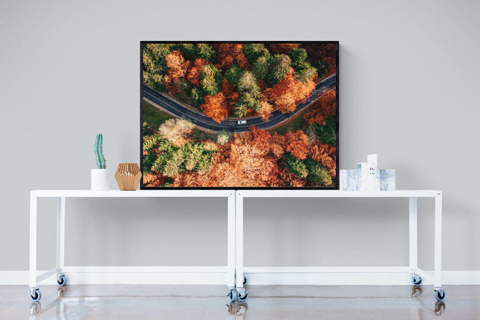 Autumn Drive-Wall_Art-120 x 90cm-Mounted Canvas-Black-Pixalot