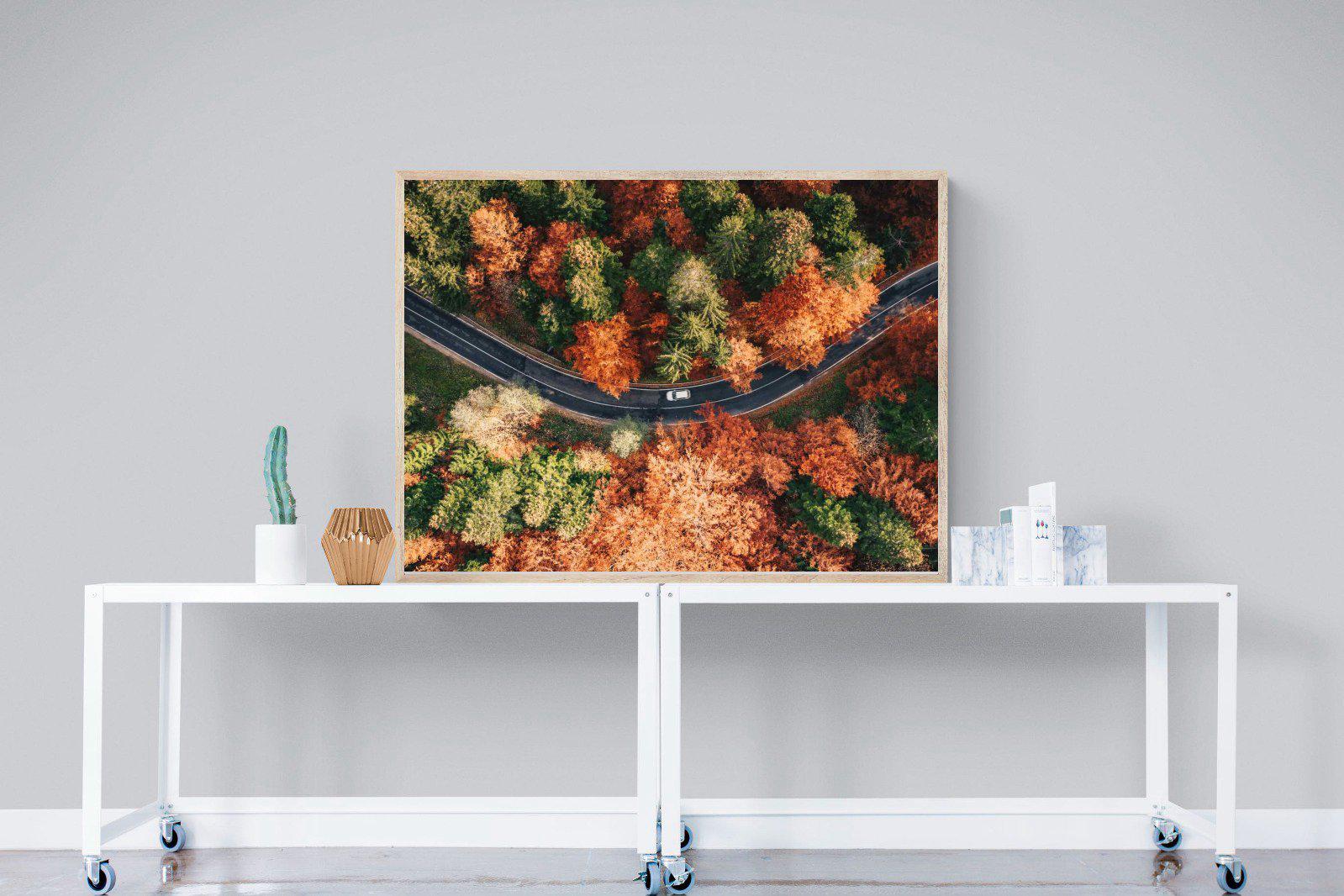 Autumn Drive-Wall_Art-120 x 90cm-Mounted Canvas-Wood-Pixalot