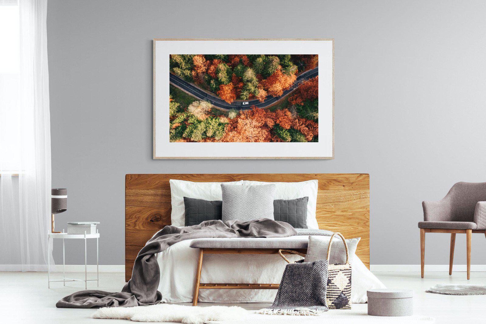 Autumn Drive-Wall_Art-150 x 100cm-Framed Print-Wood-Pixalot
