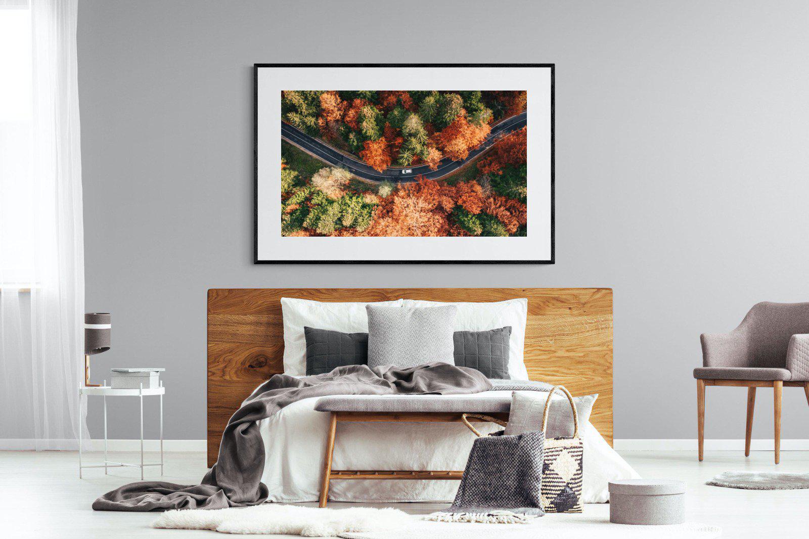 Autumn Drive-Wall_Art-150 x 100cm-Framed Print-Black-Pixalot