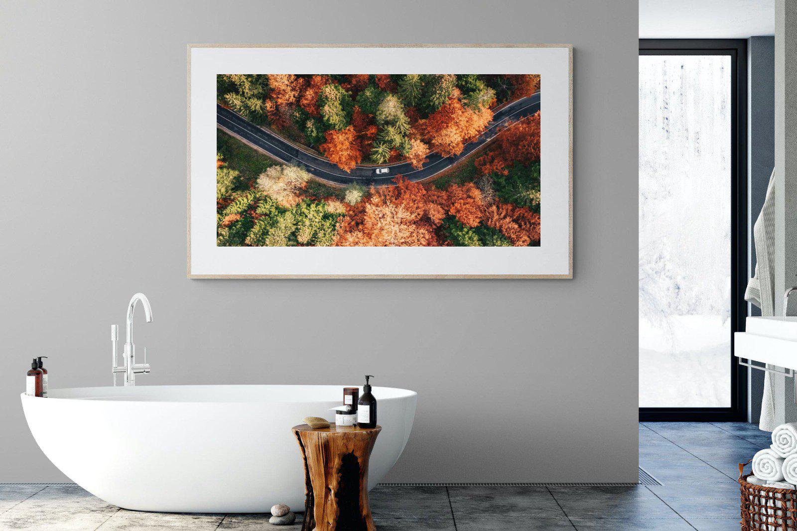Autumn Drive-Wall_Art-180 x 110cm-Framed Print-Wood-Pixalot