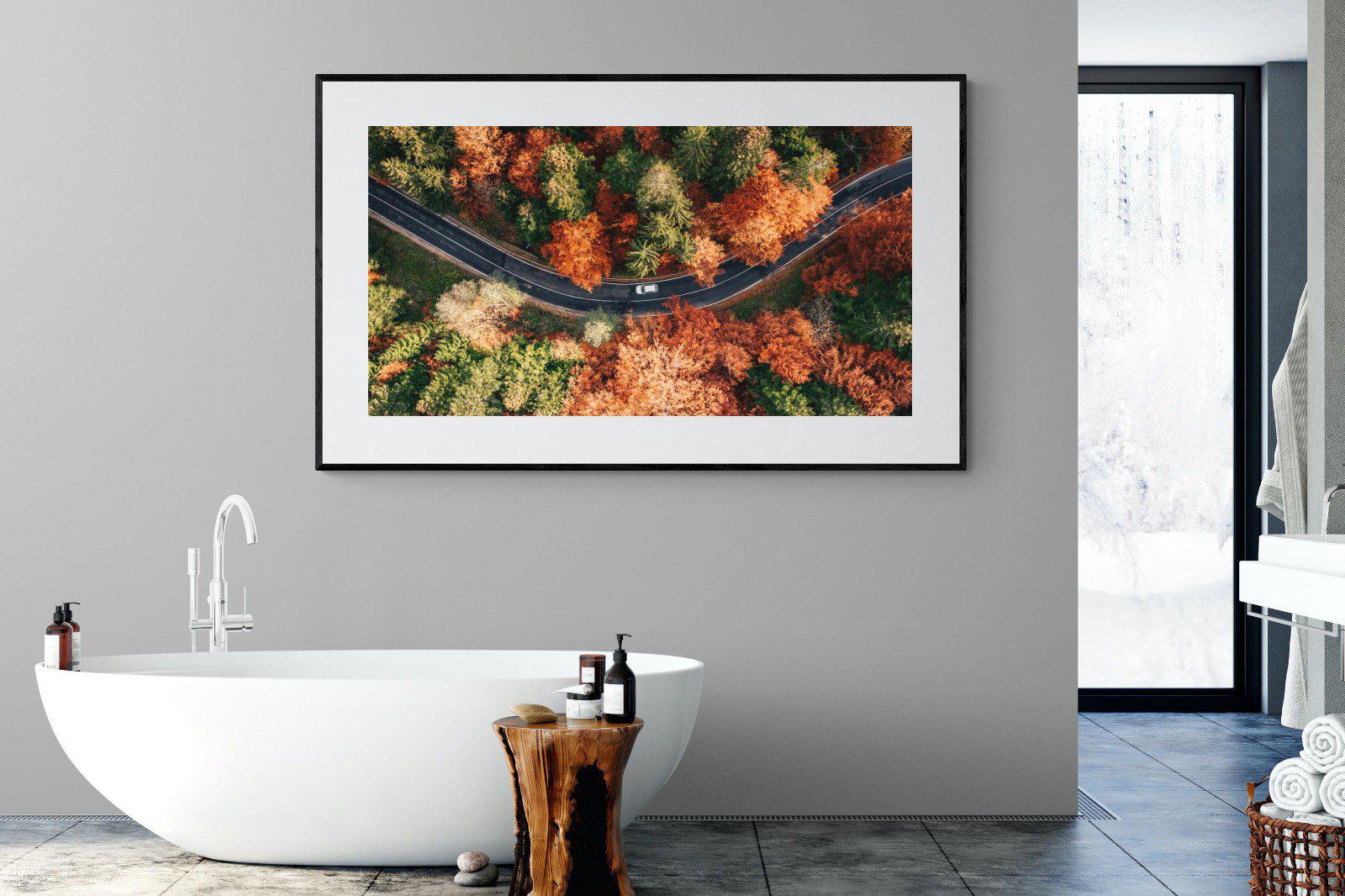 Autumn Drive-Wall_Art-180 x 110cm-Framed Print-Black-Pixalot