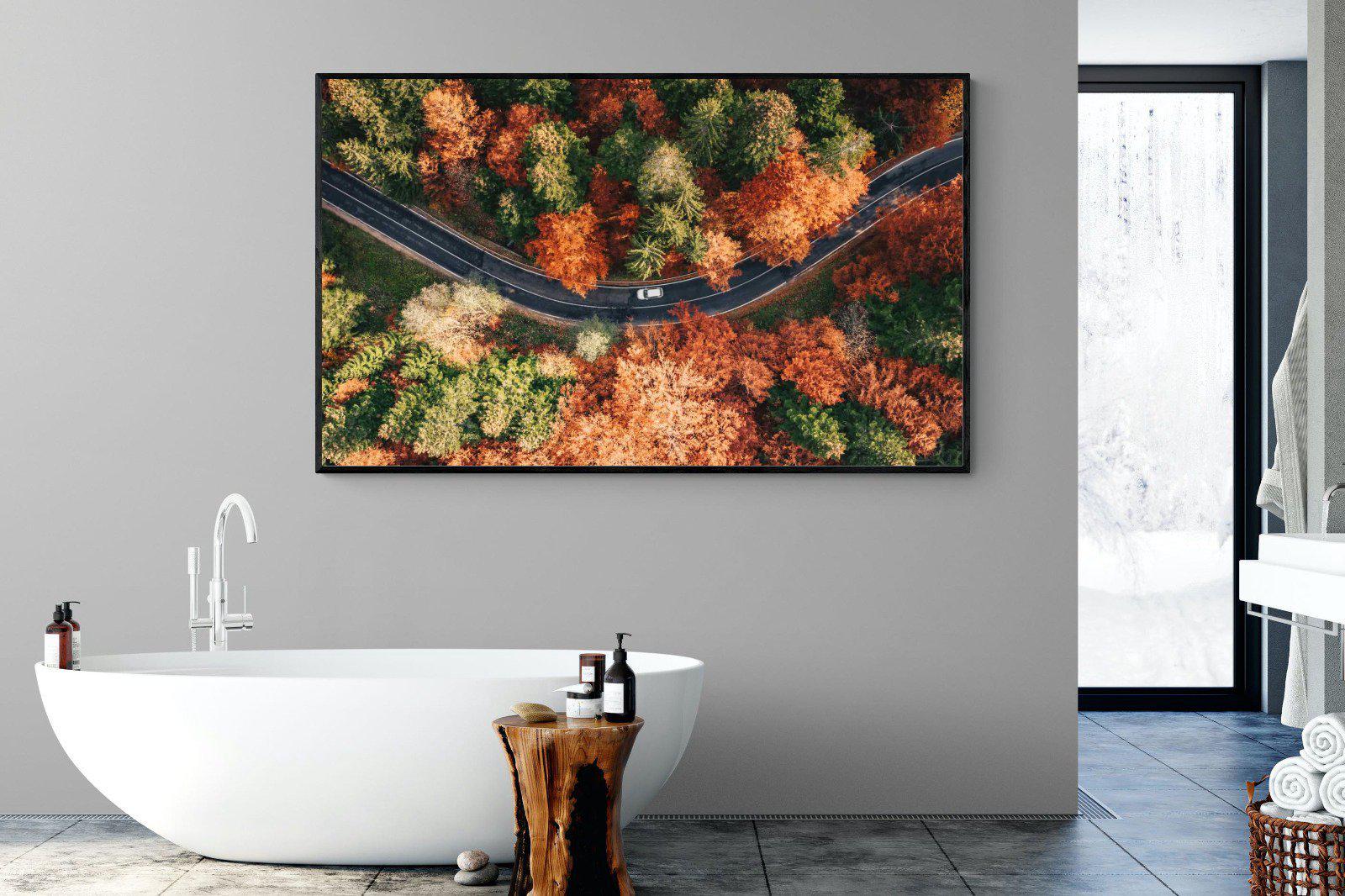 Autumn Drive-Wall_Art-180 x 110cm-Mounted Canvas-Black-Pixalot