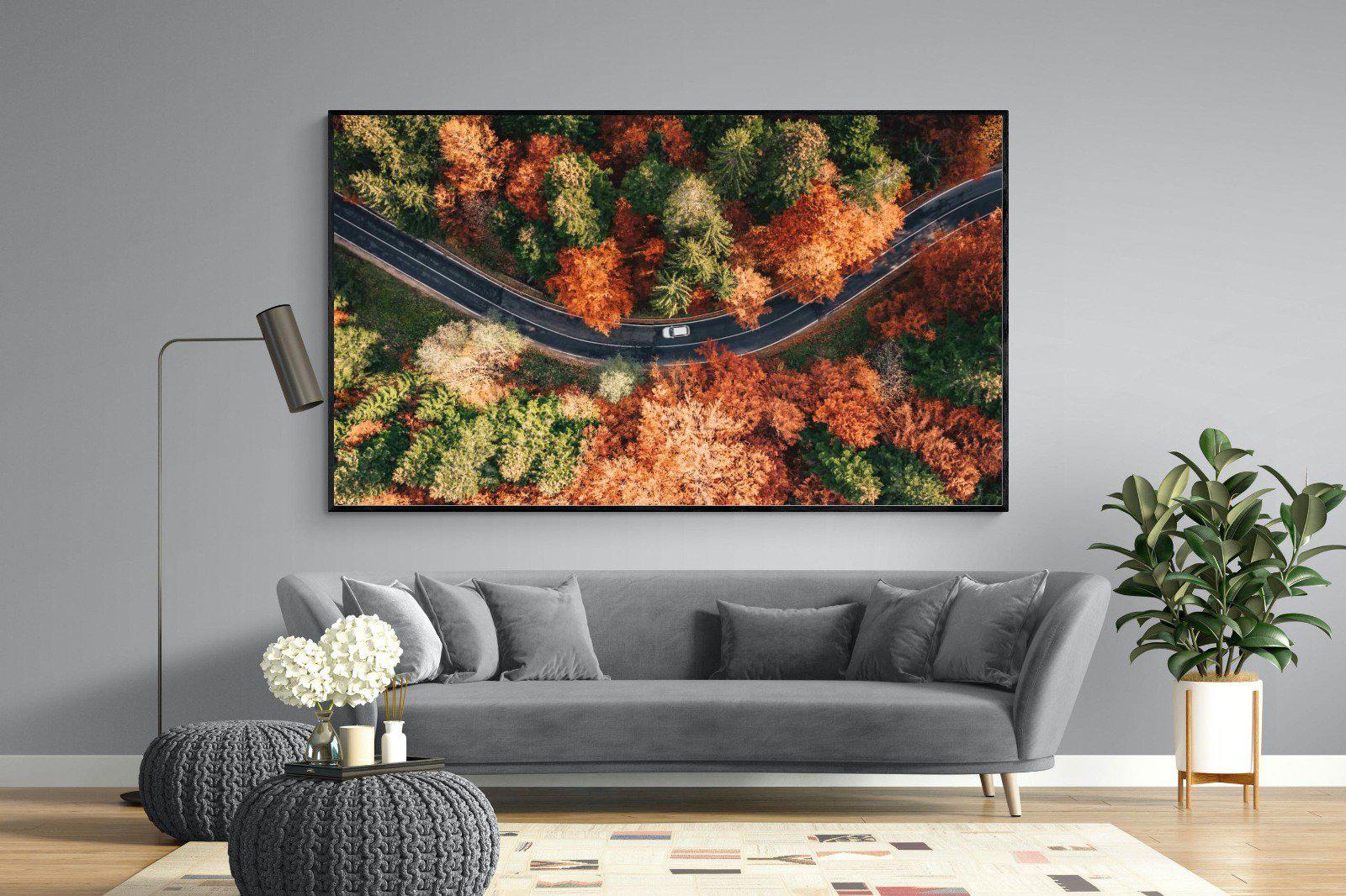 Autumn Drive-Wall_Art-220 x 130cm-Mounted Canvas-Black-Pixalot