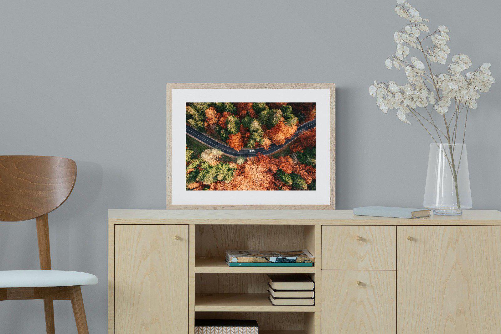 Autumn Drive-Wall_Art-60 x 45cm-Framed Print-Wood-Pixalot